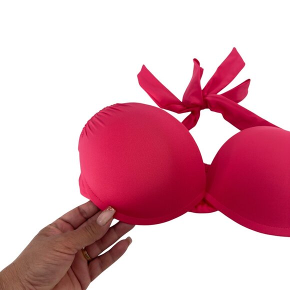 Mossimo Womens Halter Tie Bikini Top SZ M - Padded Push-Up Adjustable Back Strap - Picture 2 of 9